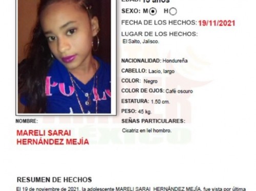 Buscan a adolescente hondureña, vista por última vez en El Salto