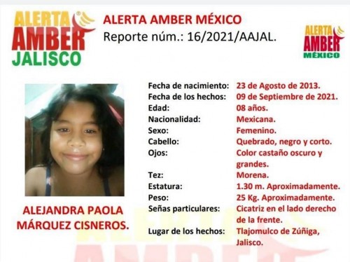 Buscan a niña desaparecida en Tlajomulco
