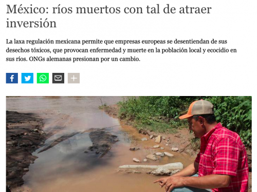 DW: ríos muertos con tal de atraer inversión