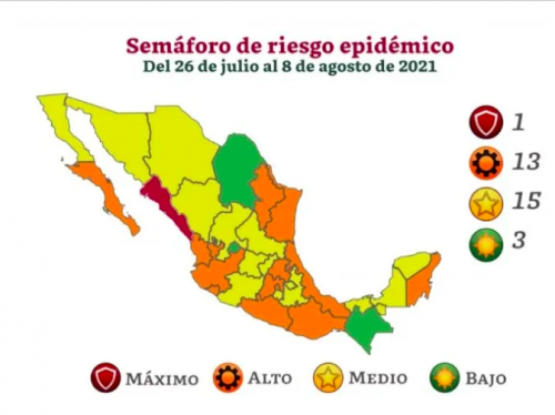 Jalisco regresa a semáforo epidemiológico naranja