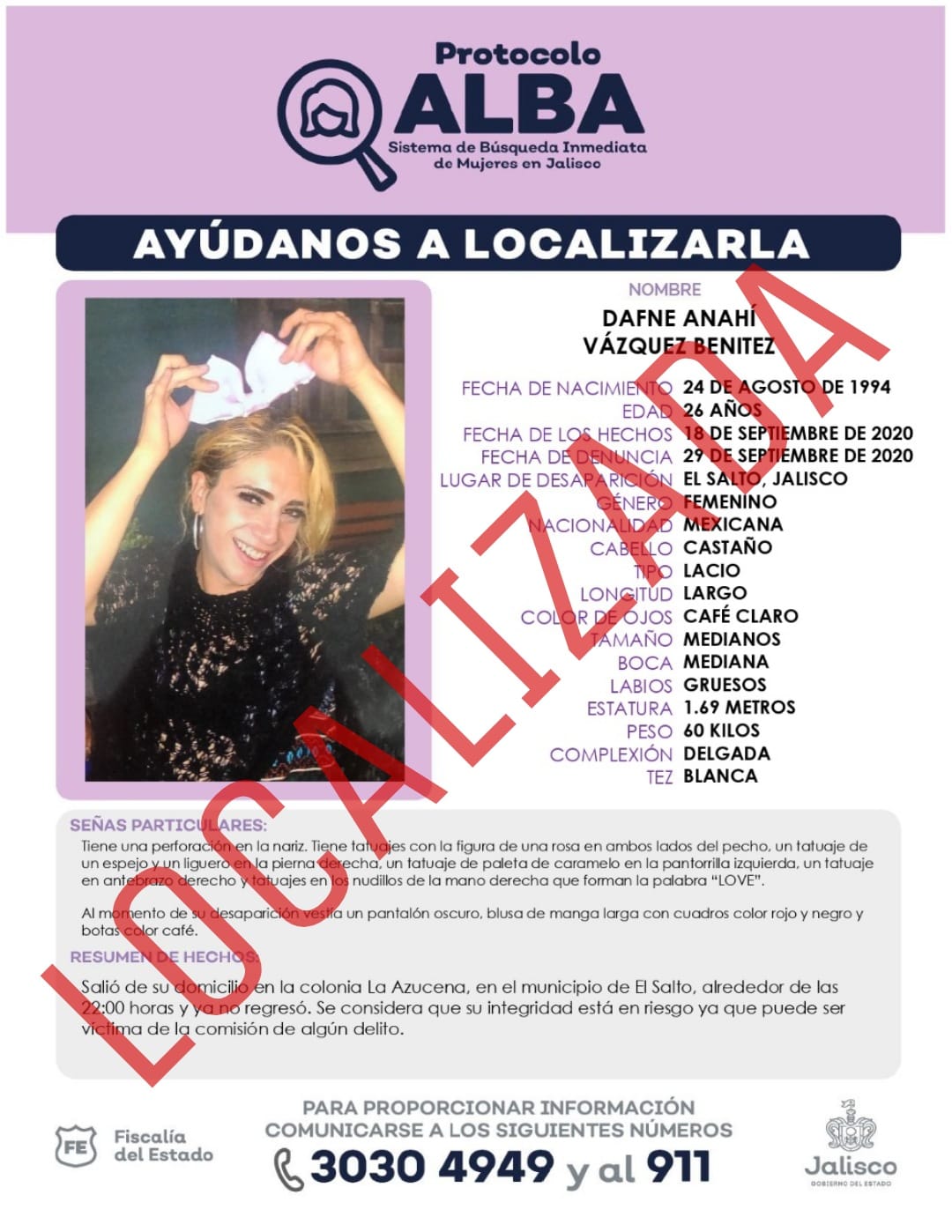 Localizan a Dafne
