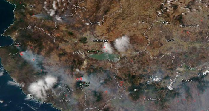 NASA muestra desde el espacio incendios forestales en México