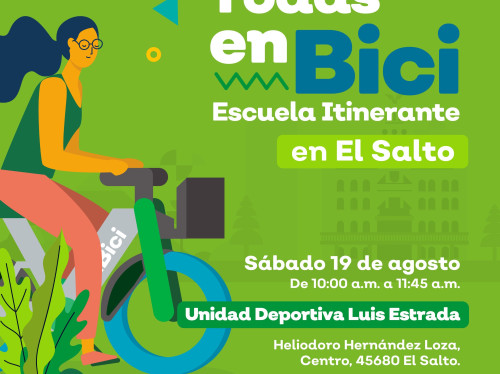 "Todas en Bici" arrancará en El Salto el 19 de agosto